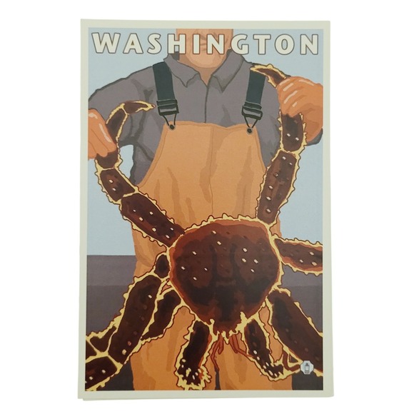 42 Lantern Press Postcards Union Jack Washington King Crab Vtg Art Beach Pinup - Picture 3 of 7